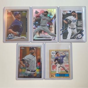 Lot of 5 David Price Topps MLB Baseball Cards